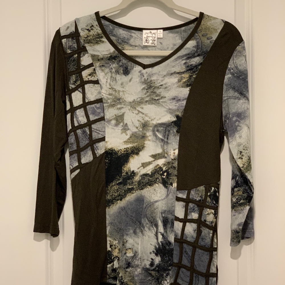 Parsley & Sage Mixed Media Top Size S